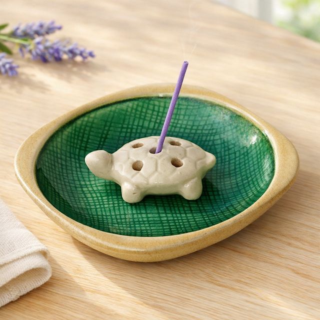 ☆貴重☆白い陶器製の亀の形の花留め剣山/華道道具/添景やインセンス