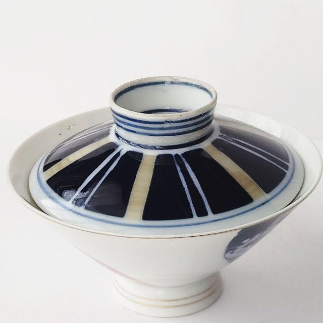 蓋ファン】美しい元蓋付きお茶碗の蓋のみ/十草藍茶柄【蓋だけ】ft-0401