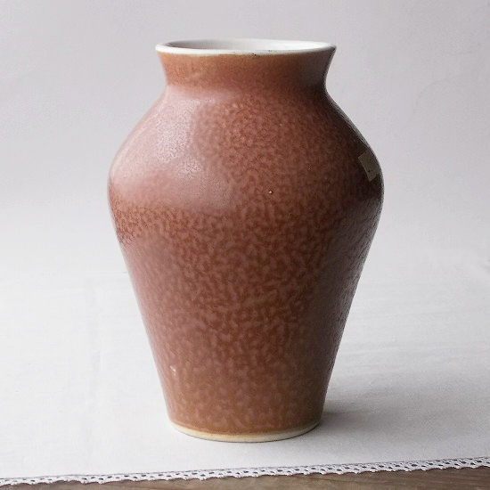 葉っぱ柄レトロデザインの個性的なつぼ型花瓶 - たんぽぽ|昭和レトロ