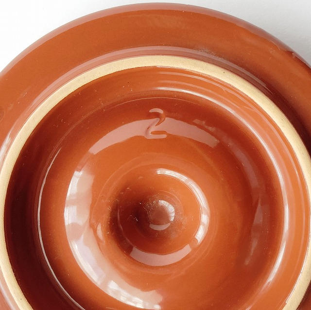 レア品♪常滑焼久松のカメ【アメ釉丸壺2号の蓋のみ】 - たんぽぽ