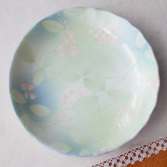 昭和レトロ食器☆萩の花ヒワ色小皿11.8cm - たんぽぽ|昭和レトロ食器