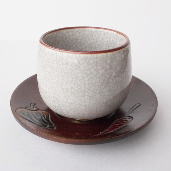 墨貫入腰さび丸湯呑み☆和のデザートおやつの器にも - たんぽぽ | 昭和