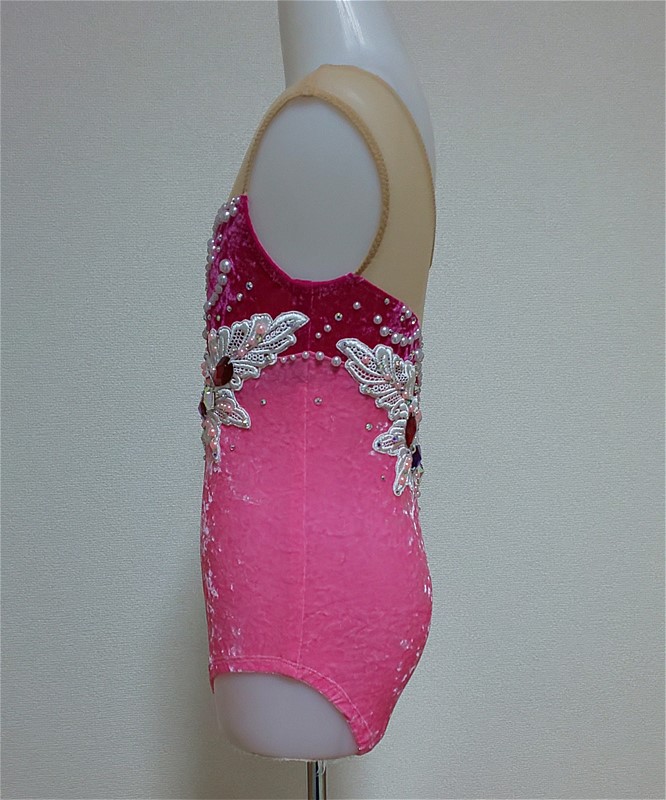 ◇レオタード 120サイズ クラッシュピンク&マゼンタ パール等