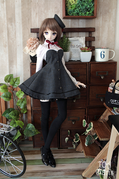 DD/トーク帽つきグレンチェックワンピースセット - TOA Claris Web Shop