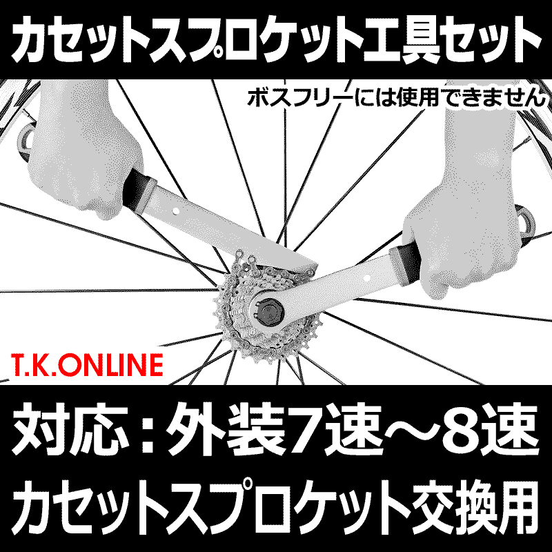 カセットスプロケット脱着工具リーズナブルセット【グリップ