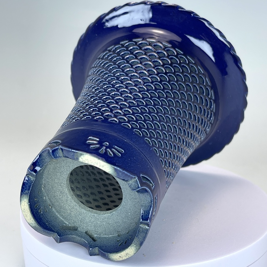 天山工房 緑青海波透かし鉢 天山工房 緑青海波透かし鉢 富貴蘭鉢