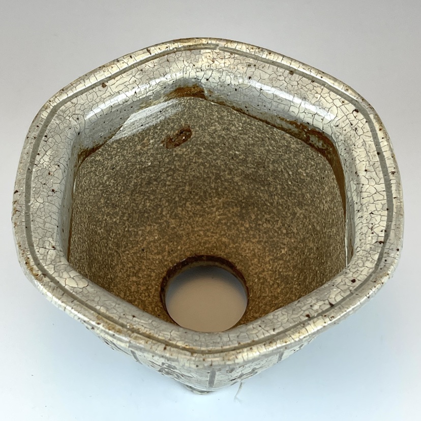 江戸末期から明治はじめの骨董、六角鉢 江戸末期から明治はじめの骨董、六角鉢