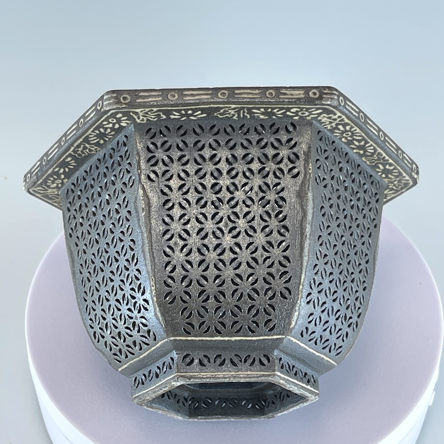 和鉢　豆鉢　木黄　墨絵波千鳥六角鉢 溜 桐六角鉢