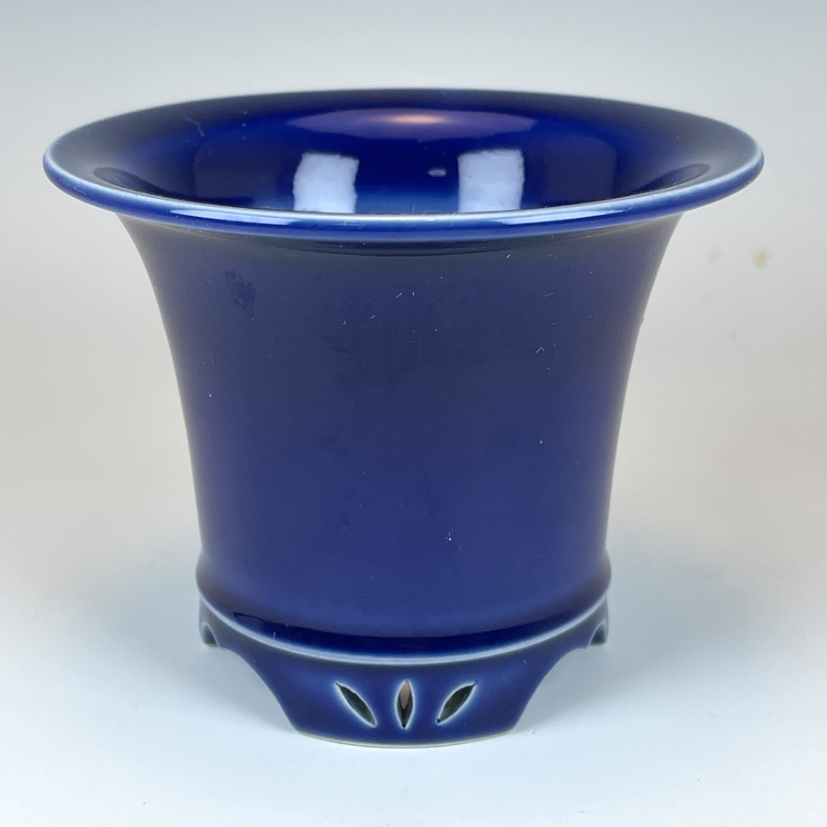 釉流し　鉢M 三橋俊治作 欅窯 瑠璃釉蘭鉢 | TOKYO酒田