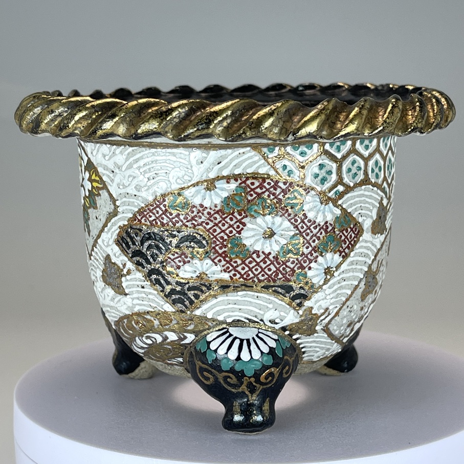 布施鉢 金彩縄扇図富貴蘭鉢 | TOKYO酒田