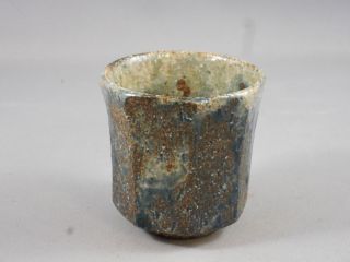 伊賀忠央窯　秋野宏和作　苔肌焼長方壺 伊賀焼 忠央窯 面取ぐい呑み 焼〆苔肌 | 暮らしの和食器・陶器「陶空間