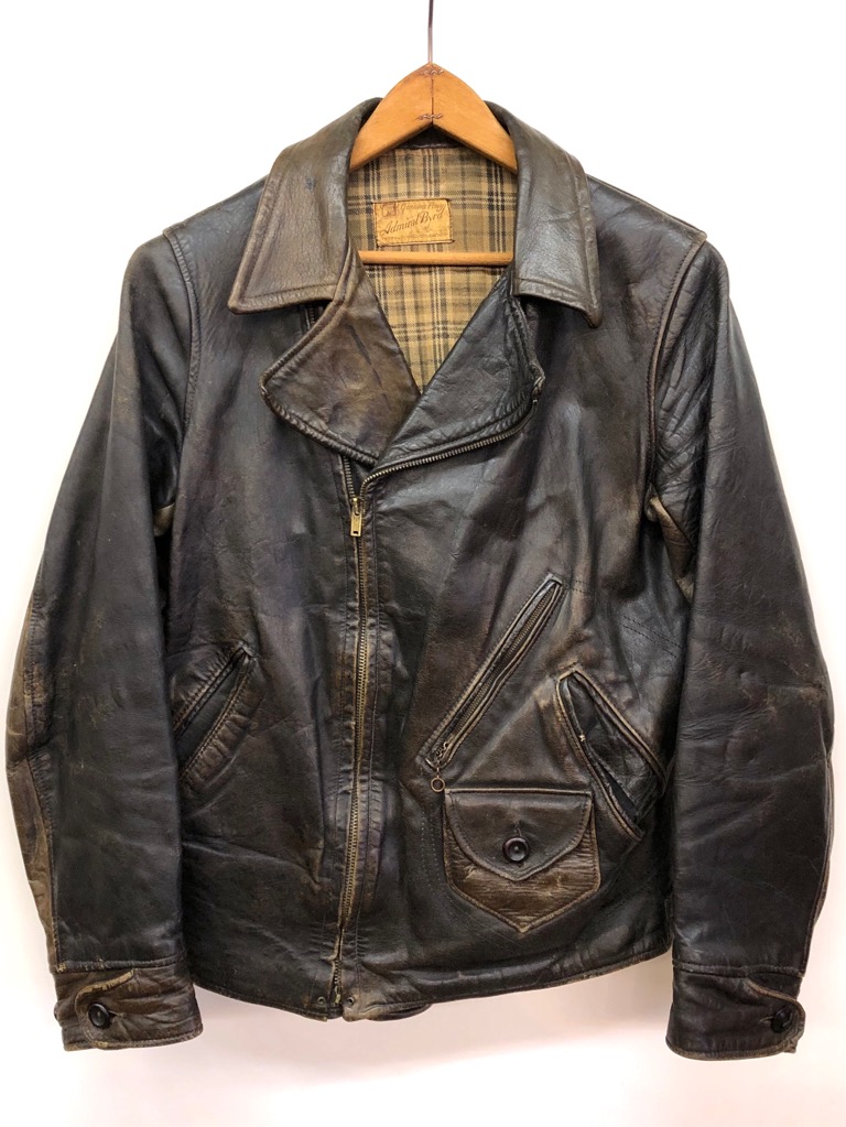 30s MONTGOMERY WARD ADMIRAL BYRD LEATHER SPORTS JACKET. | 古着屋 