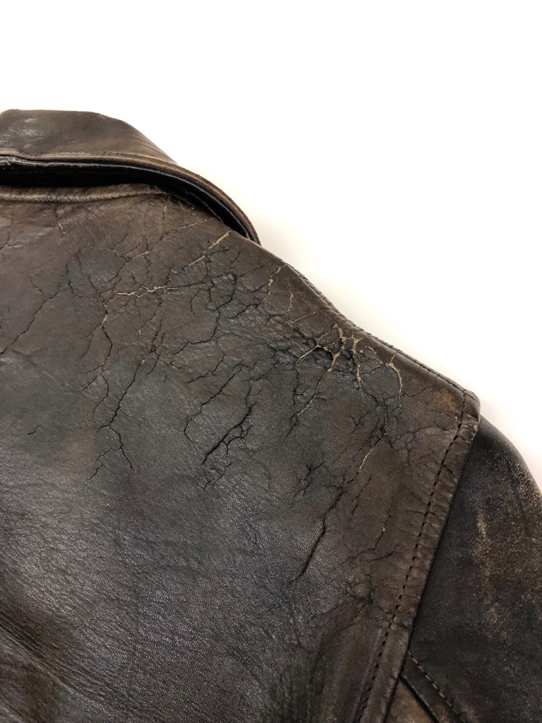 30s MONTGOMERY WARD ADMIRAL BYRD LEATHER SPORTS JACKET. | 古着屋