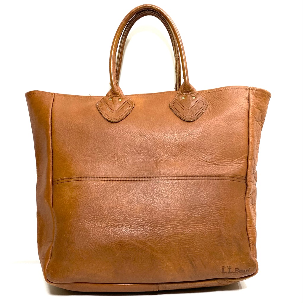 Ll bean leather online tote vintage