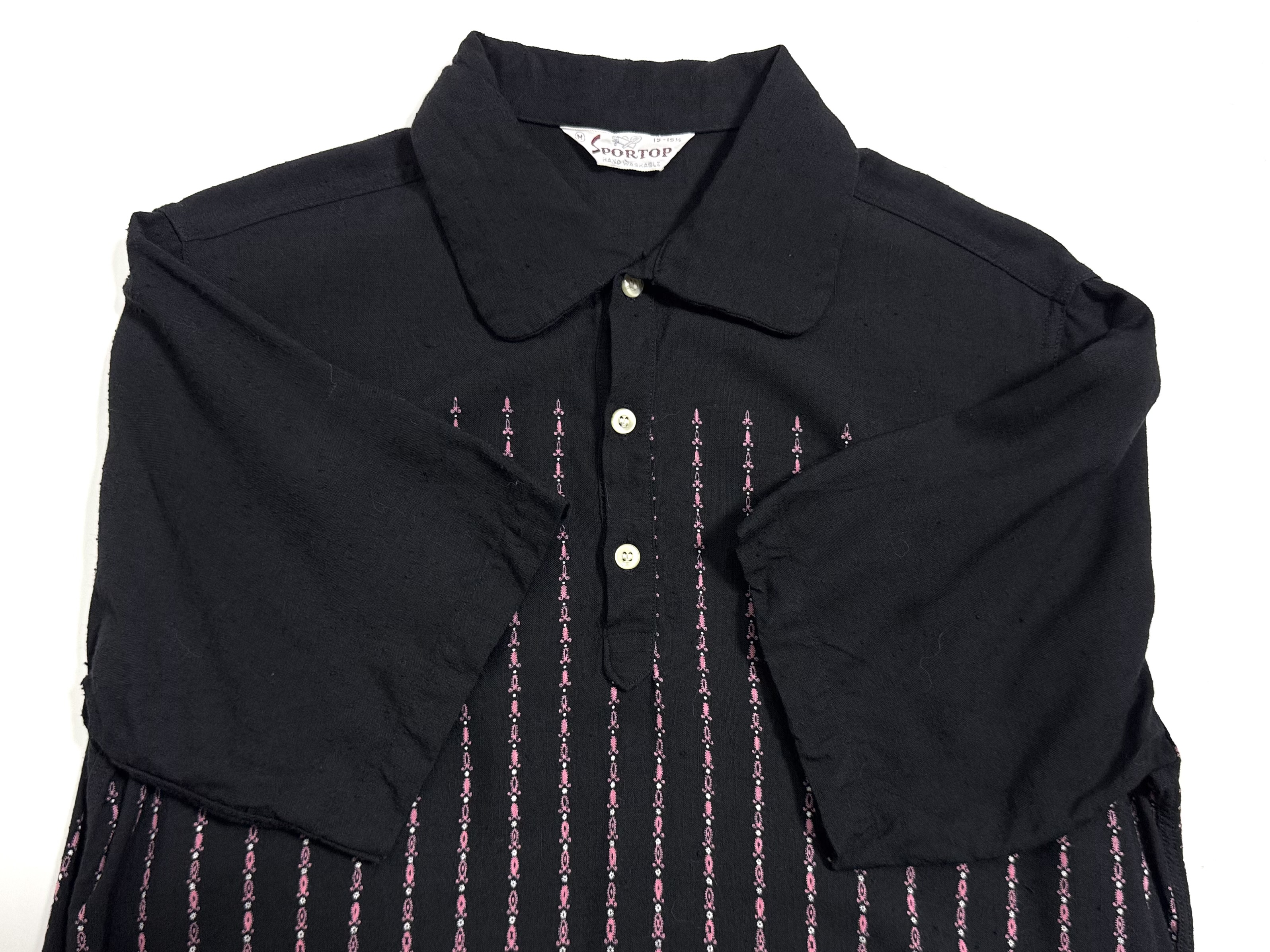 50s PNK Rayon Shirt ピン黒