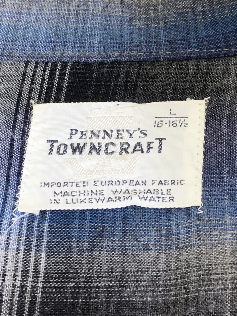 60s TOWNCRAFT SHADOW PLAID RAYON SHIRT. | 古着屋【True vintage