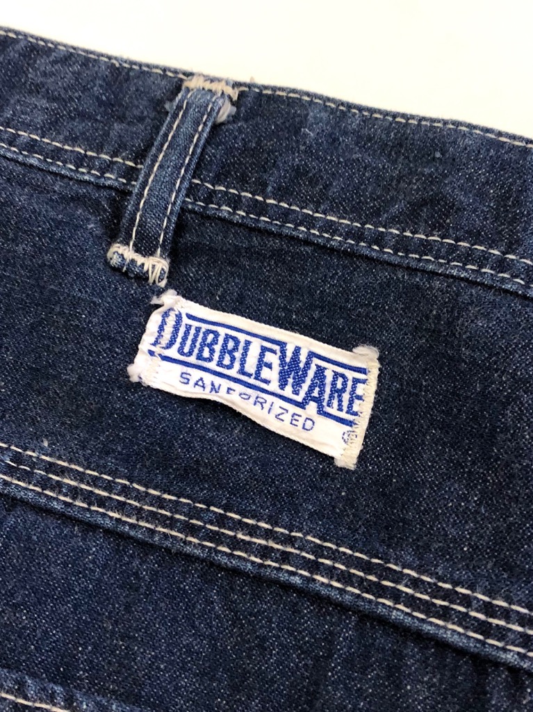 60s DUBBLE WARE W-KNEE DENIM PAINTER PANTS. | 古着屋【True  vintage】ヴィンテージ古着の通販ショップ