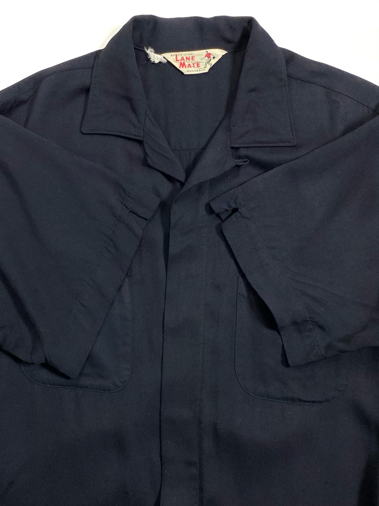 50's 60's LANE MATEボーリングシャツ半袖シャツ バック刺繍 50's 60's