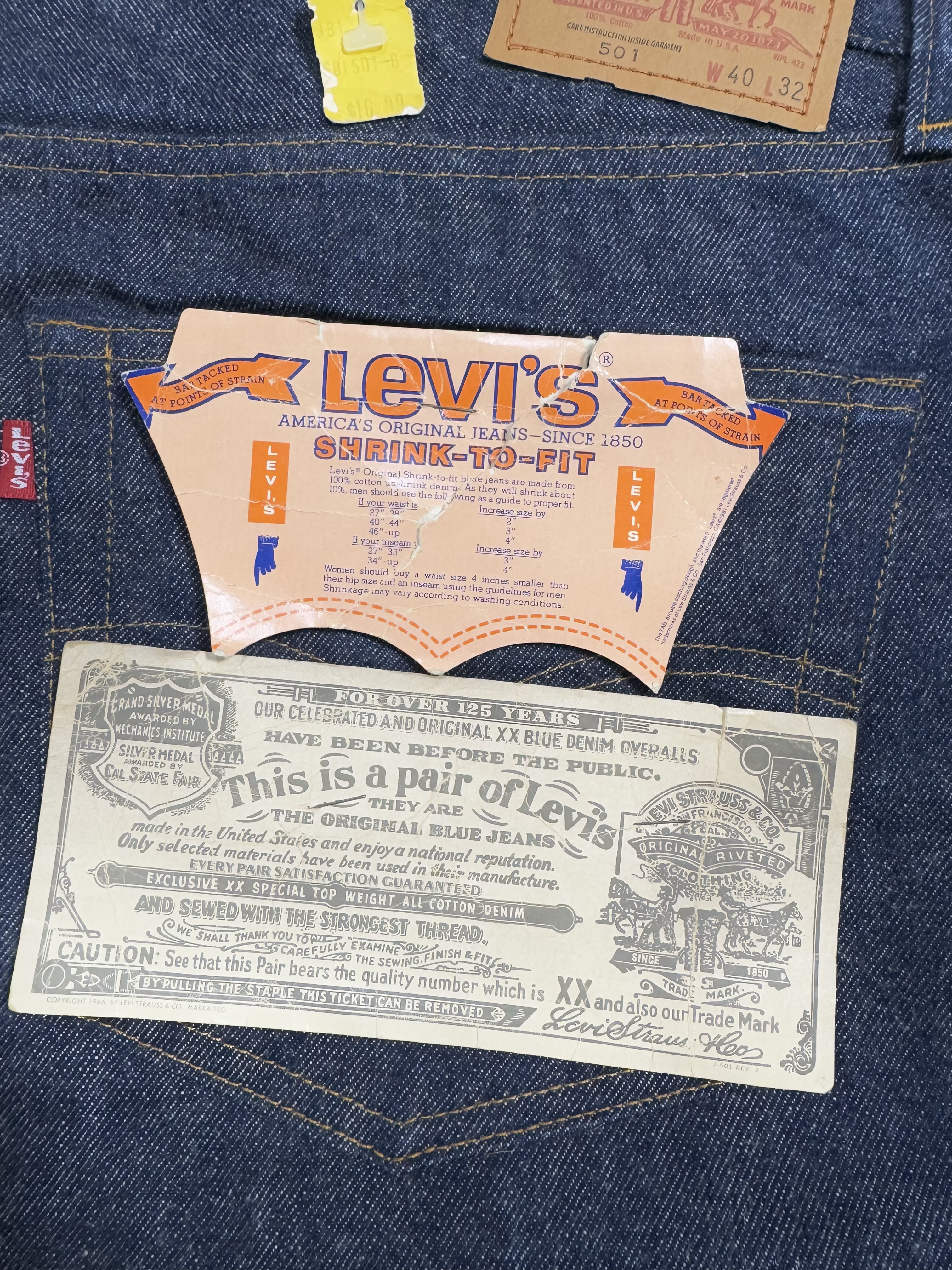 【DEAD STOCK】80s～ Levi's 501 ビンテージ Levi's 501 Selvage 1980's Unused dead stock W32 L38 | eBay