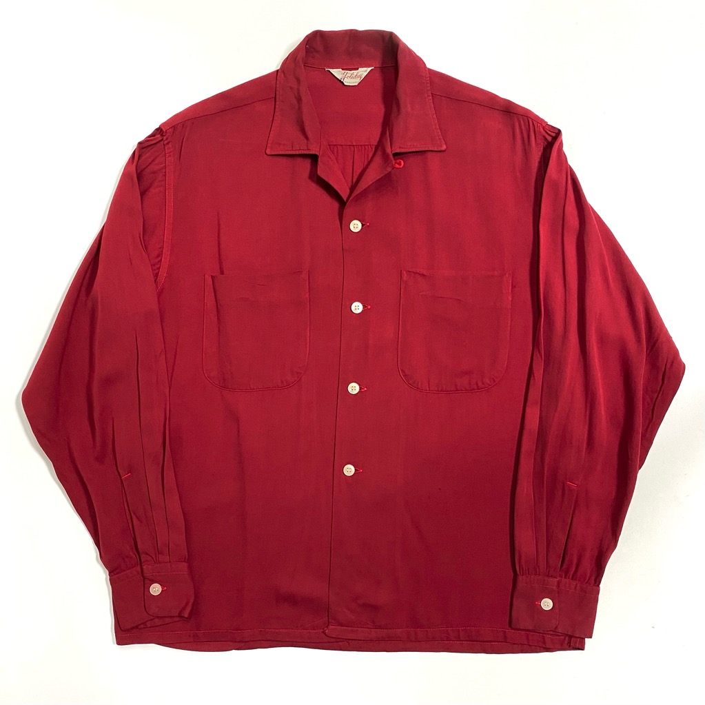 50s HOLIDAY RAYON GABARDINE SHIRT. | 古着屋【True vintage