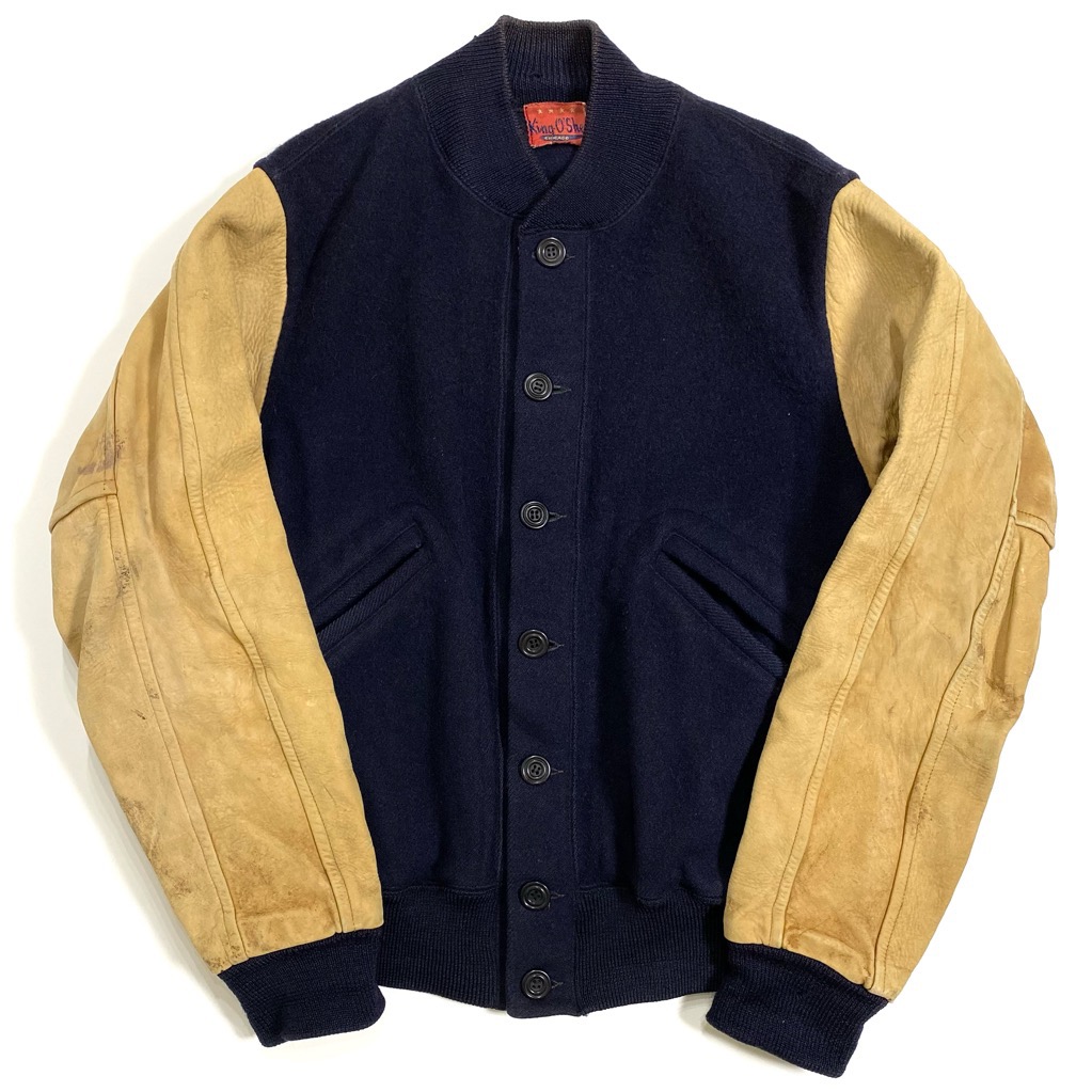 50s~ KING-O-SHEA BUTTON FRONT VARSITY JACKET. | 古着屋【True