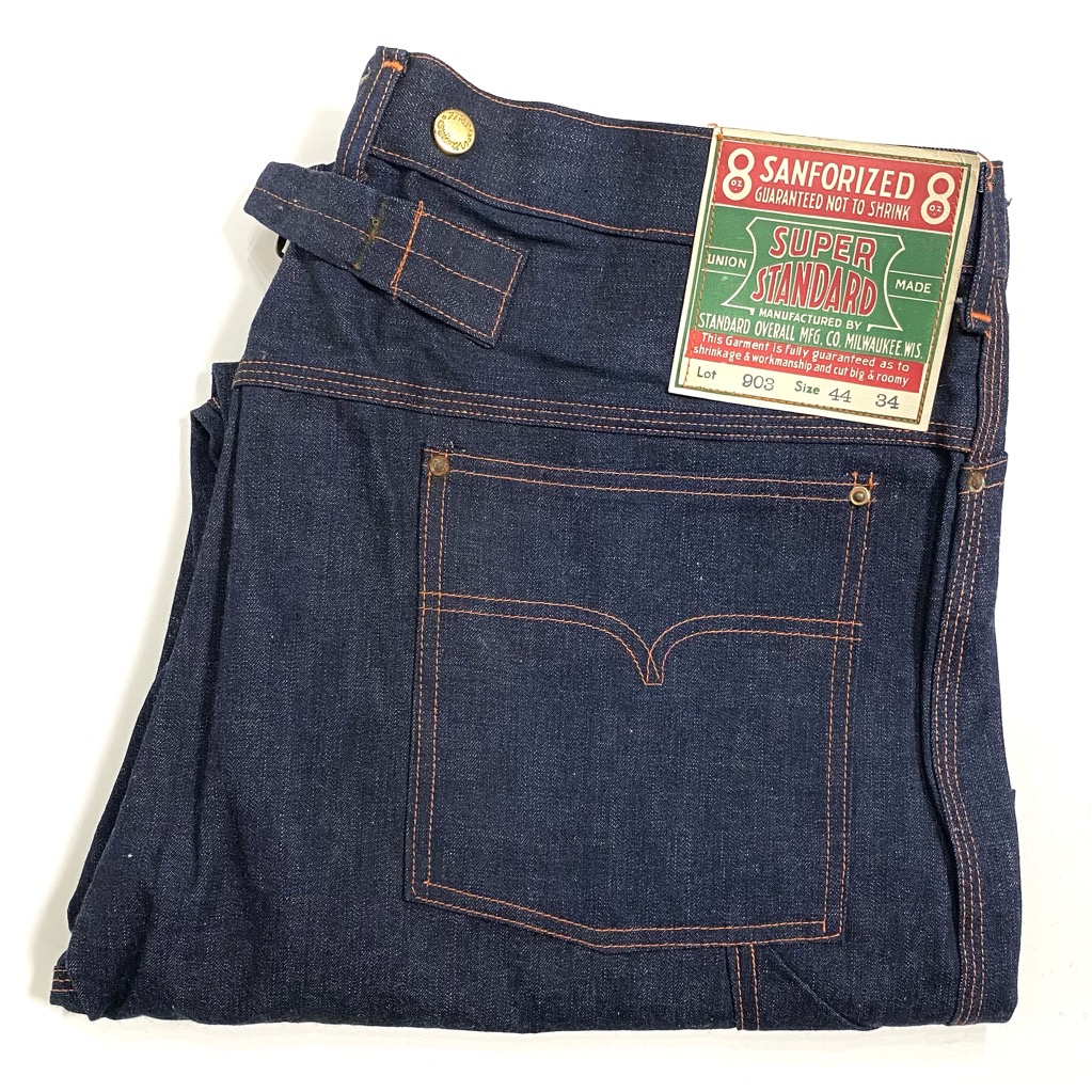 40s STANDARD OVERALL DEAD STOCK DENIM PAINTER PANTS. | 古着