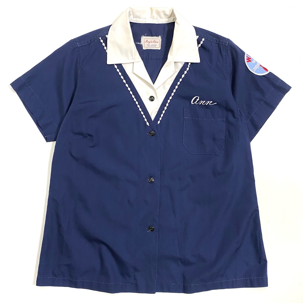 70s MILITARY SOUVENIR BOWLING SHIRT. | 古着屋【True vintage