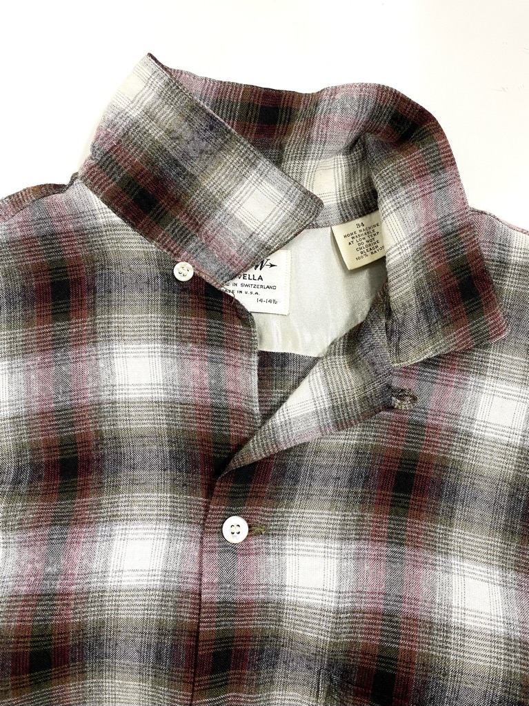 60s ARROW SHADOW PLAID RAYON SHIRT. | 古着屋【True vintage 