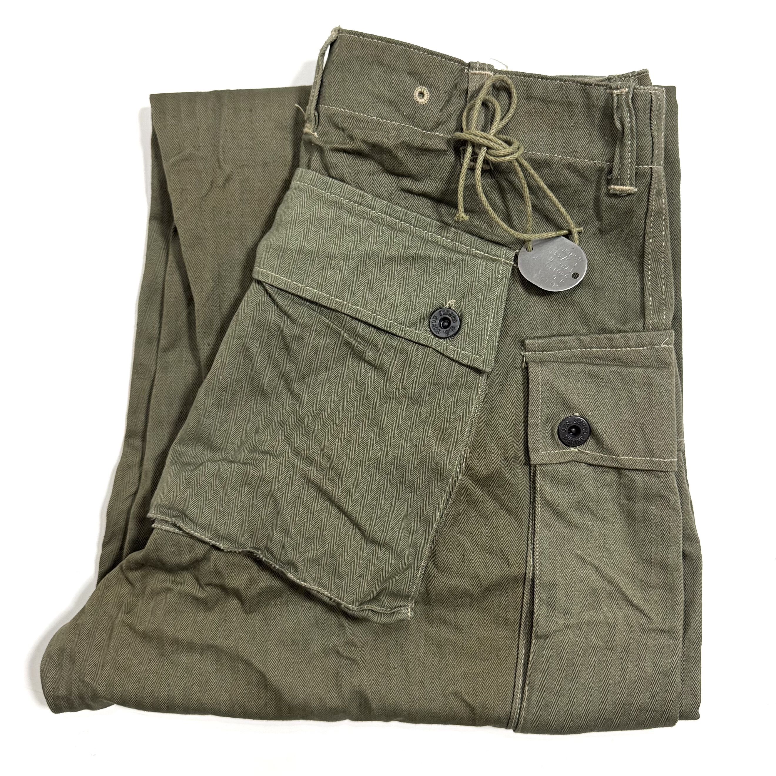 40s U.S.M.C. DEAD STOCK P-44 H.B.T. PANTS. | 古着屋【True