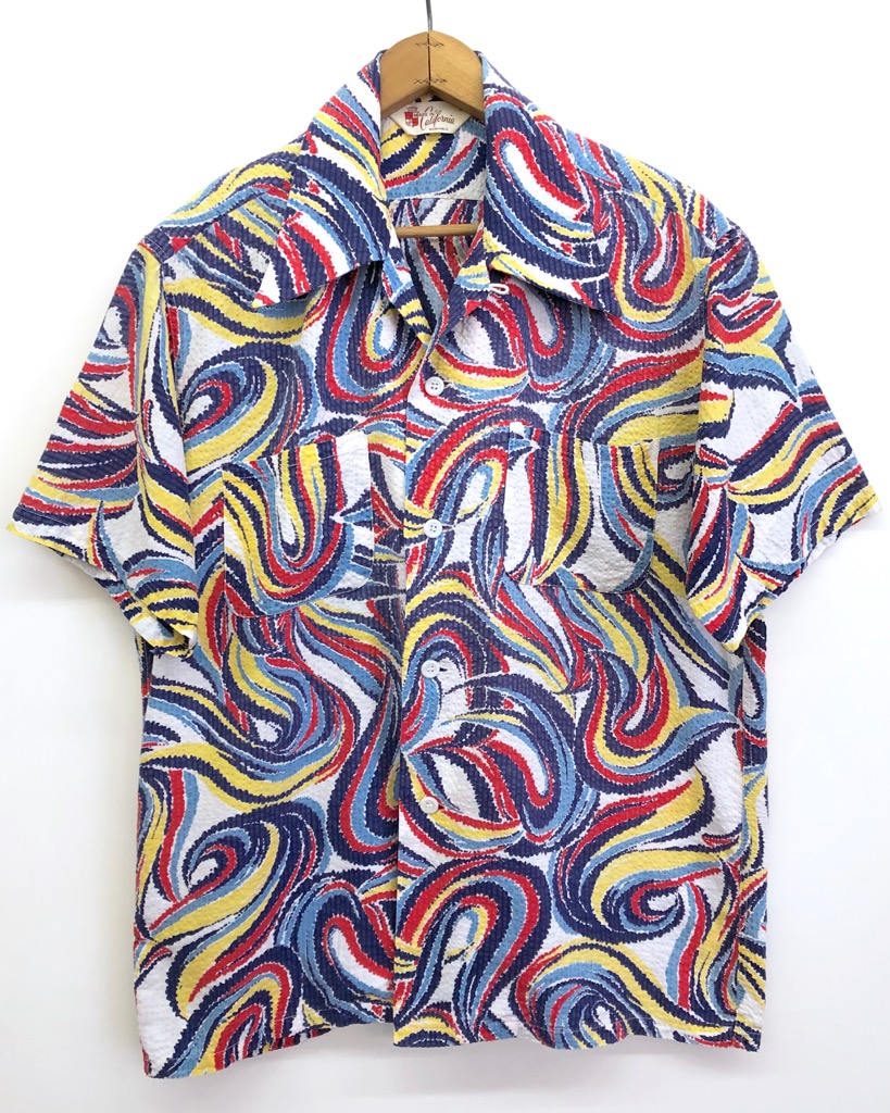50s MADE IN CALIFORNIA COTTON HAWAIIAN SHIRT. | 古着屋【True