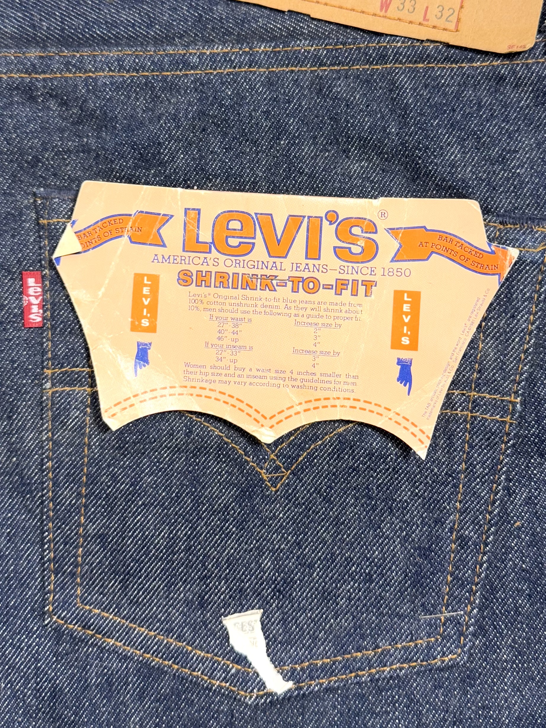 80s Levi's DEAD STOCK 501e RED LINE DENIM PANTS 80s Levi's DEAD STOCK 501e RED LINE DENIM PANTS