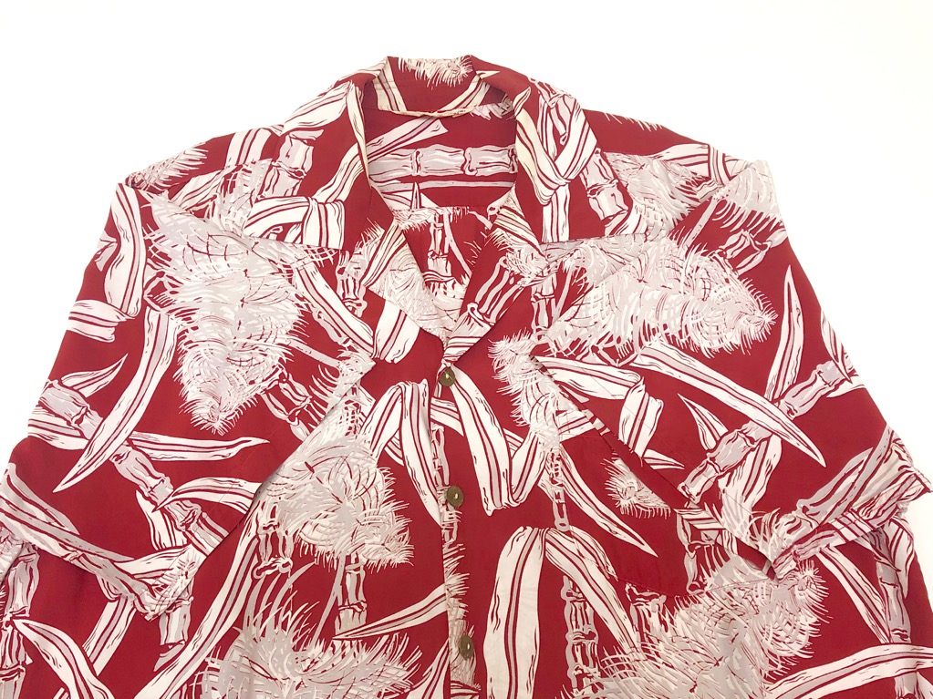 Vintage50's Hawaiian Togs ヴィンテージハワイアンシャツ 1950'S HAWAIIAN TOGS ALL OVER PRINTED RAYON SHIRT SZ/M