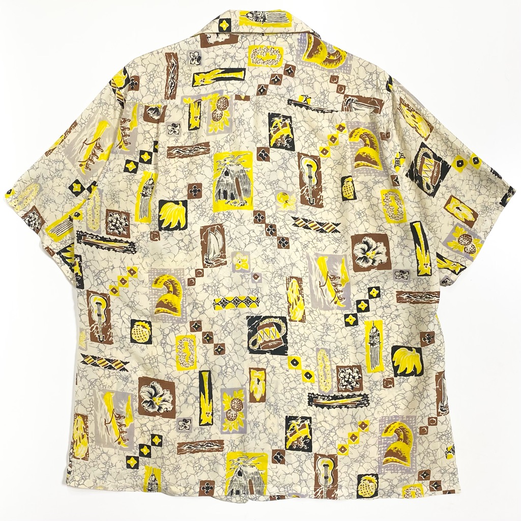 50s SURFRIDERS SPORTSWEAR HAWAIIAN SHIRT. | 古着屋【True vintage