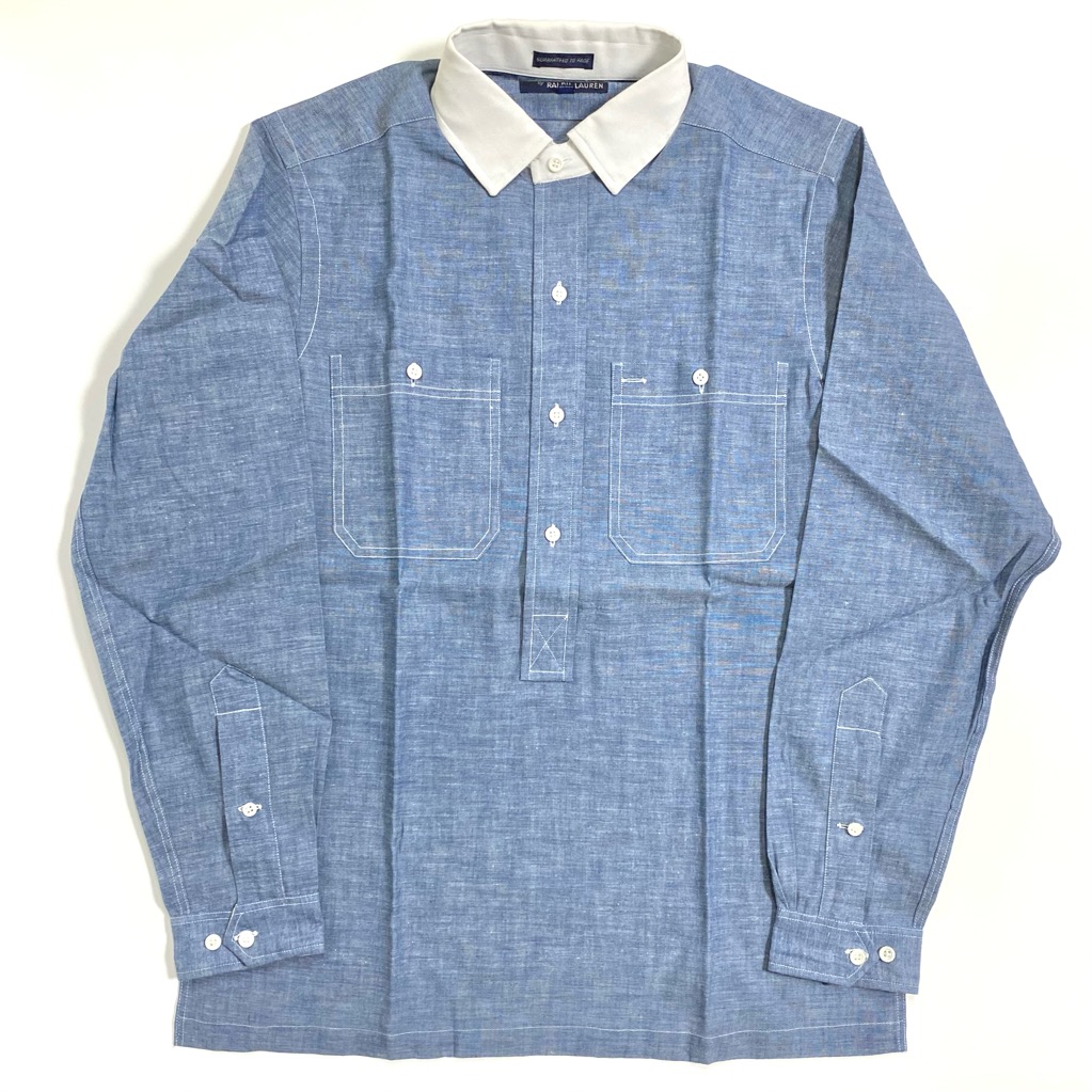 70s~ POLO RALPH LAUREN DEAD STOCK P/O. CHAMBRAY SHIRT. | 古着屋