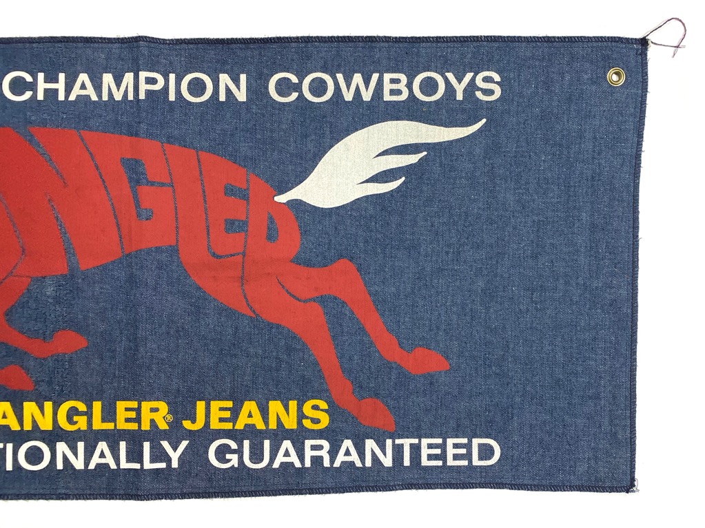 70s~ WRANGLER NON WASH DENIM BANNER. | 古着屋【True vintage