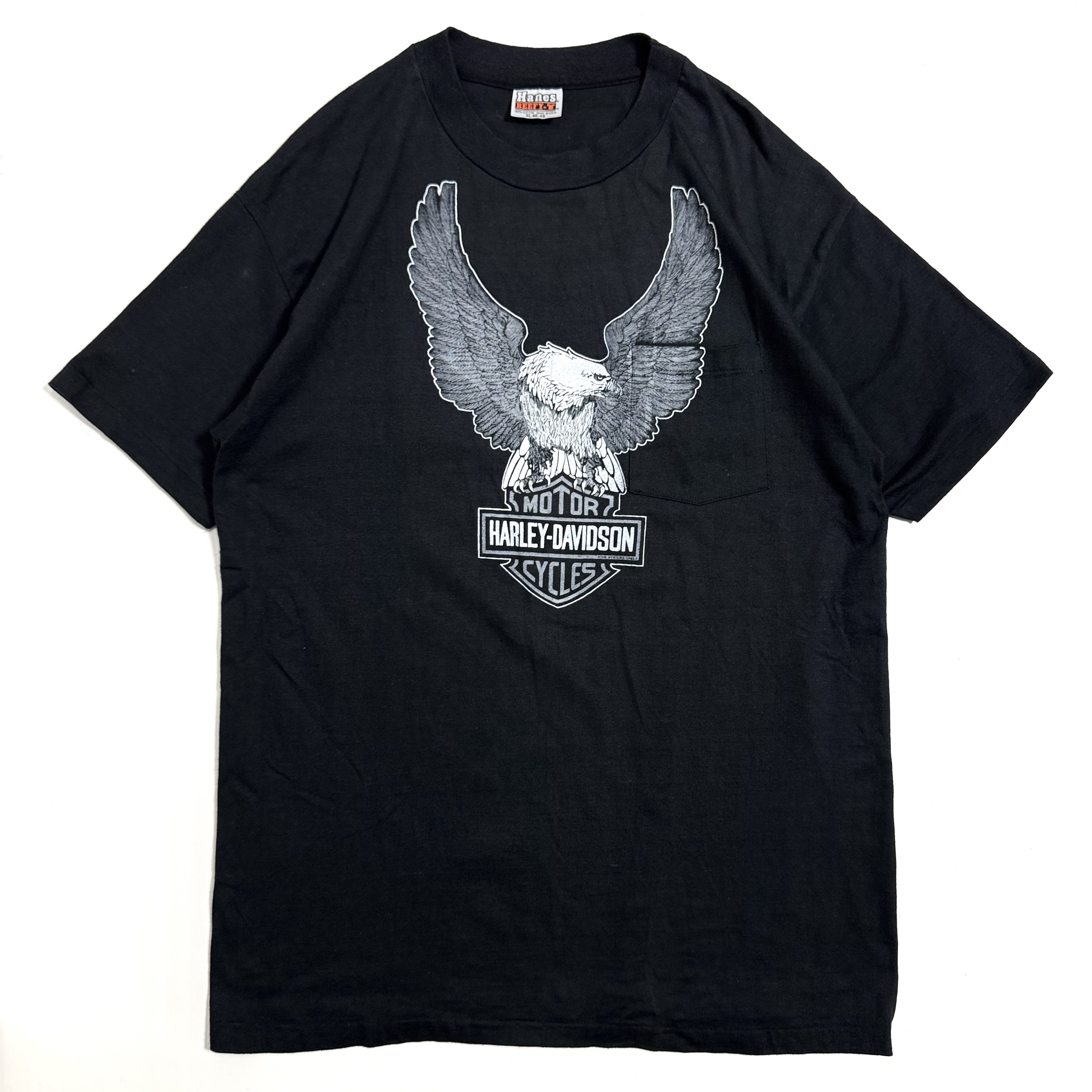【古着】HARLEY-DAVIDSON EAGLE 90s Tシャツ XL 古着 90s Harley Davidson Eagle Fire Flame LS Tee XL ハーレー