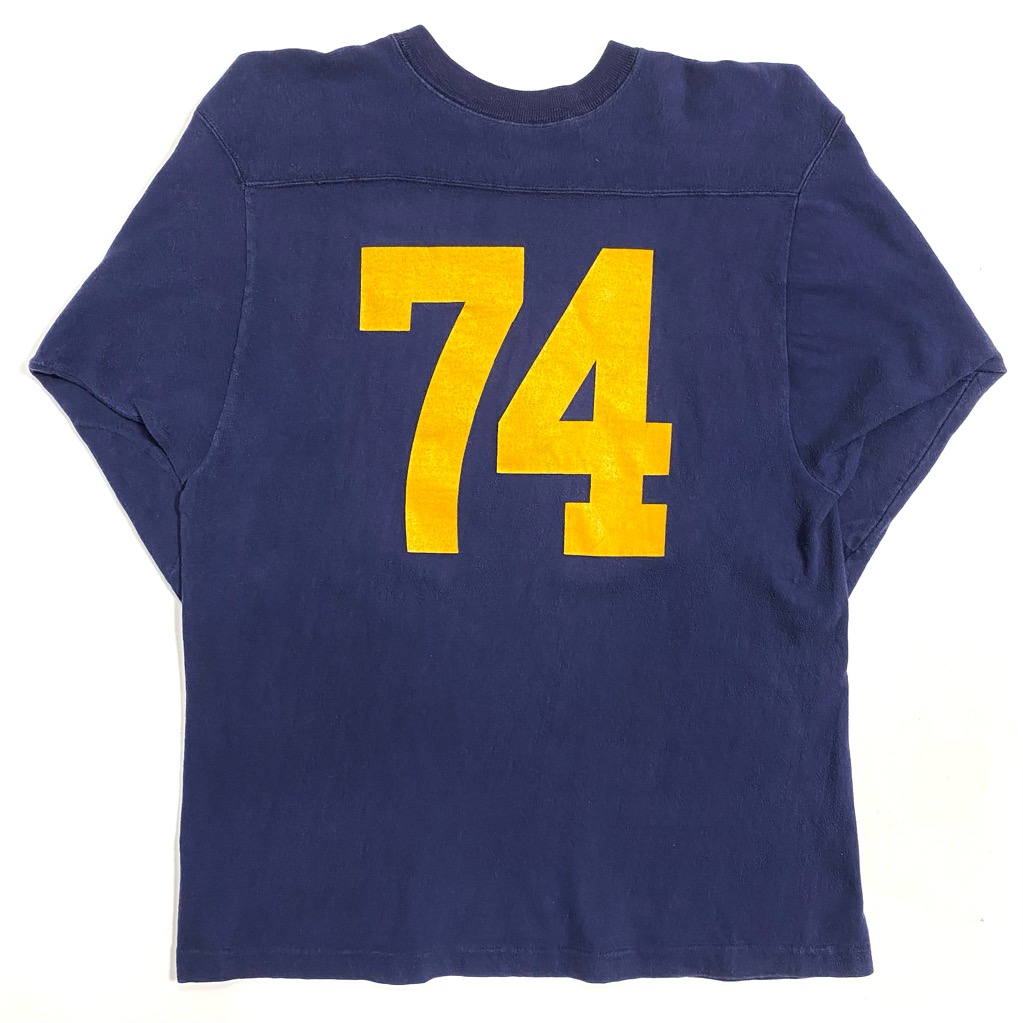 チャンピオン 70年代ビンテージ 3/4 FOOTBALL TEE 70s CHAMPION COTTON FOOT BALL TEE SIZE M | 人気の