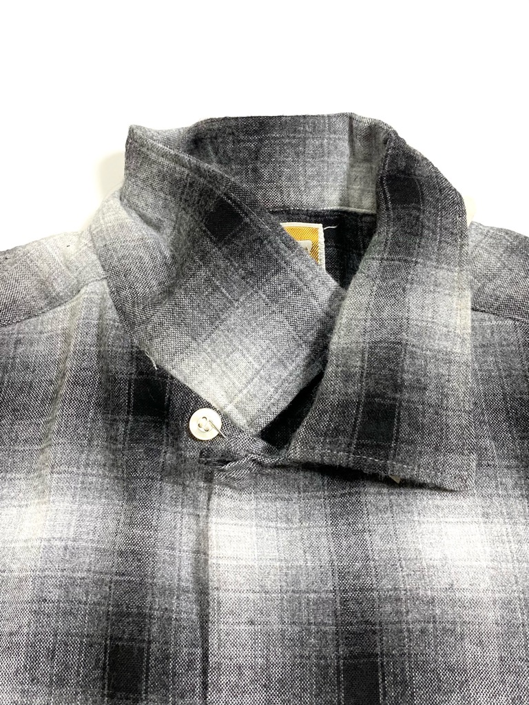 BRENT] Vintage Ombre Check Open Collar Rayon Shirt [1960s