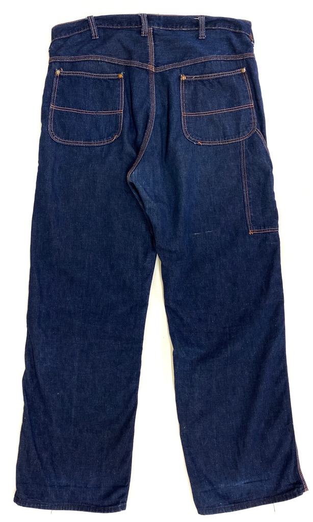 50s~ SANFORIZED BUTTON DENIM PAINTER PANTS. | 古着屋【True vintage 