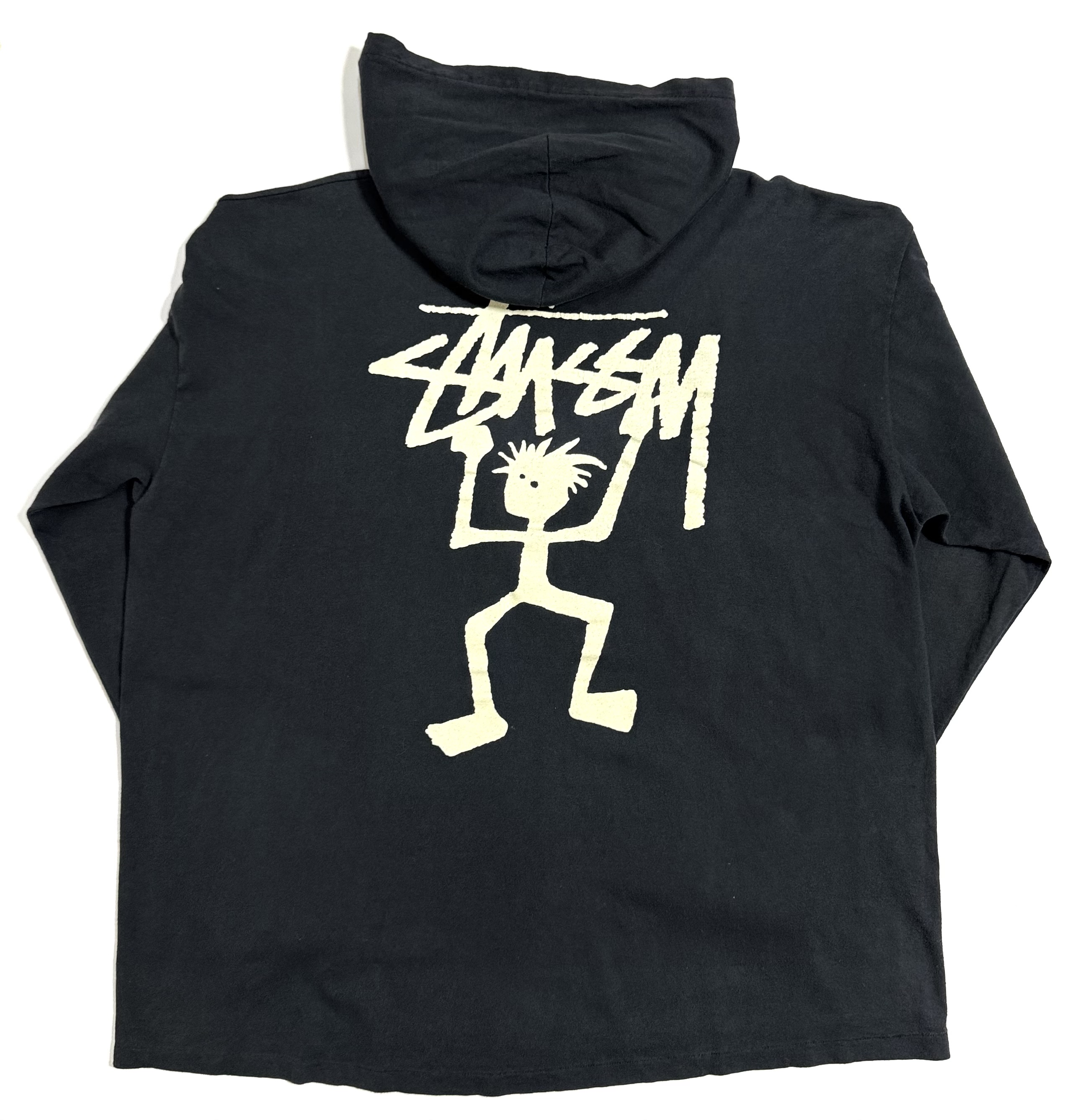 80s STUSSY SHADOW MAN L/S. Tee. with HOOD. | 古着屋【True vintage 