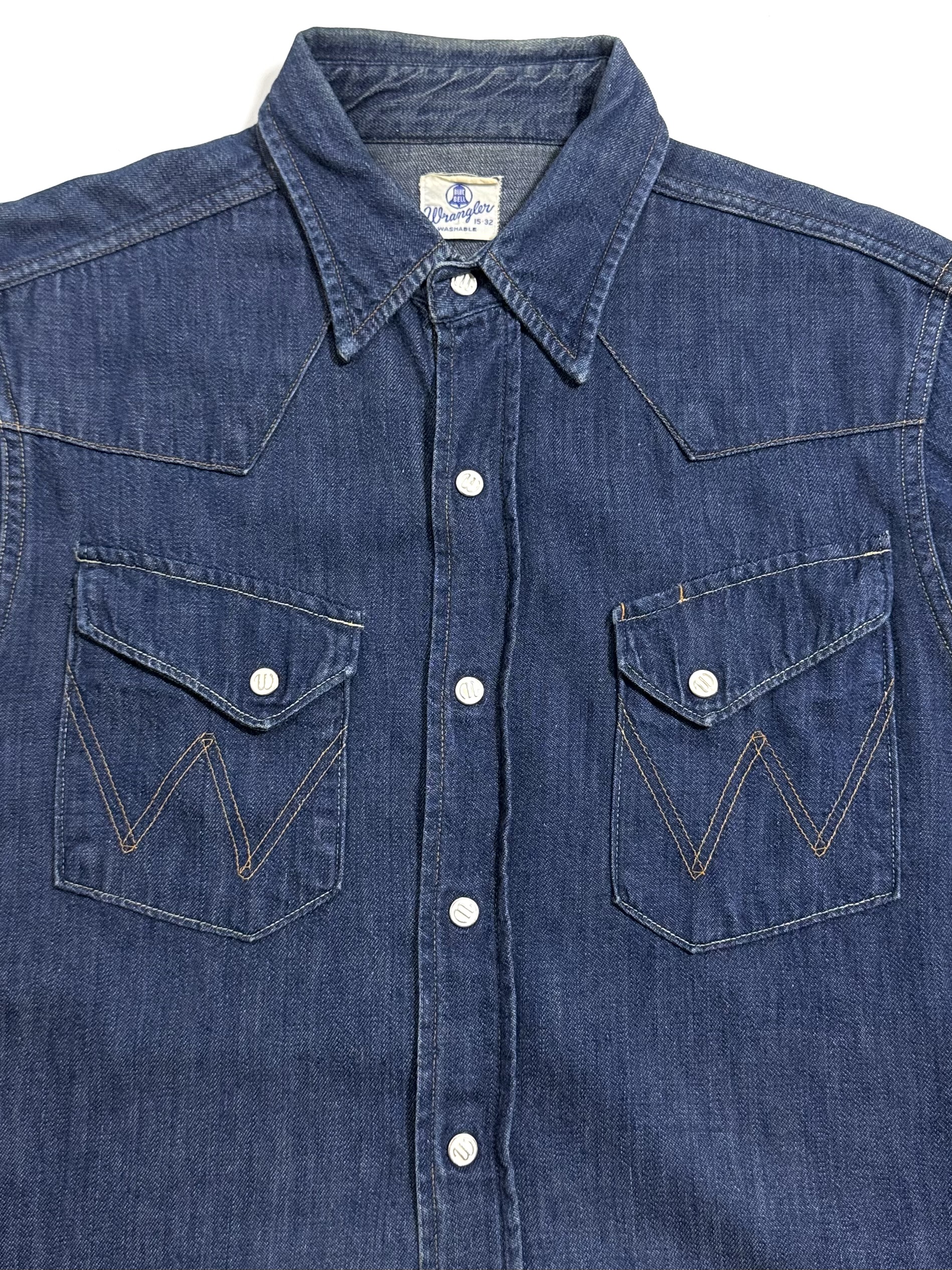 60s WRANGLER 27MW DENIM WESTERN SHIRT. | 古着屋【True vintage