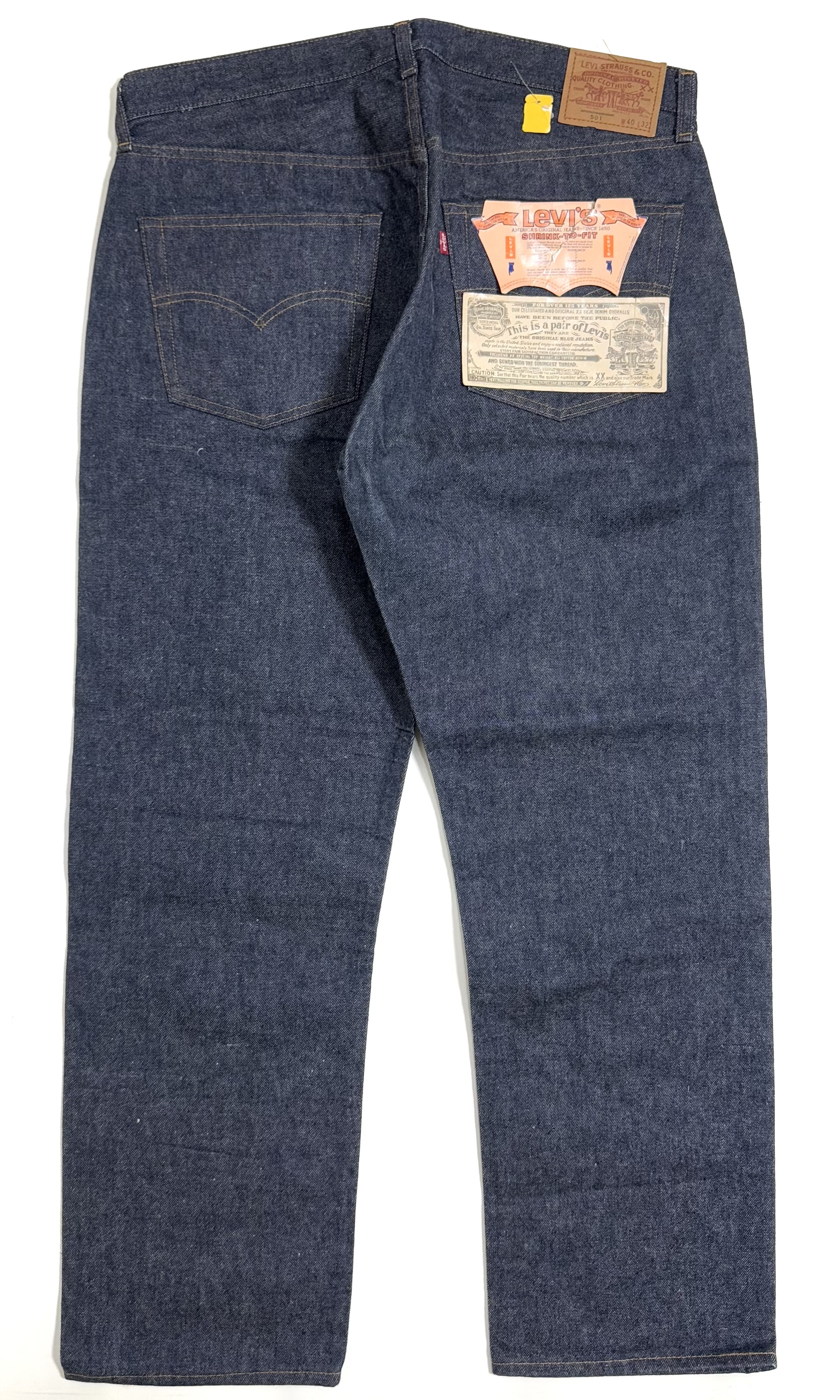 80s Levi's DEAD STOCK 501e RED LINE DENIM PANTS 