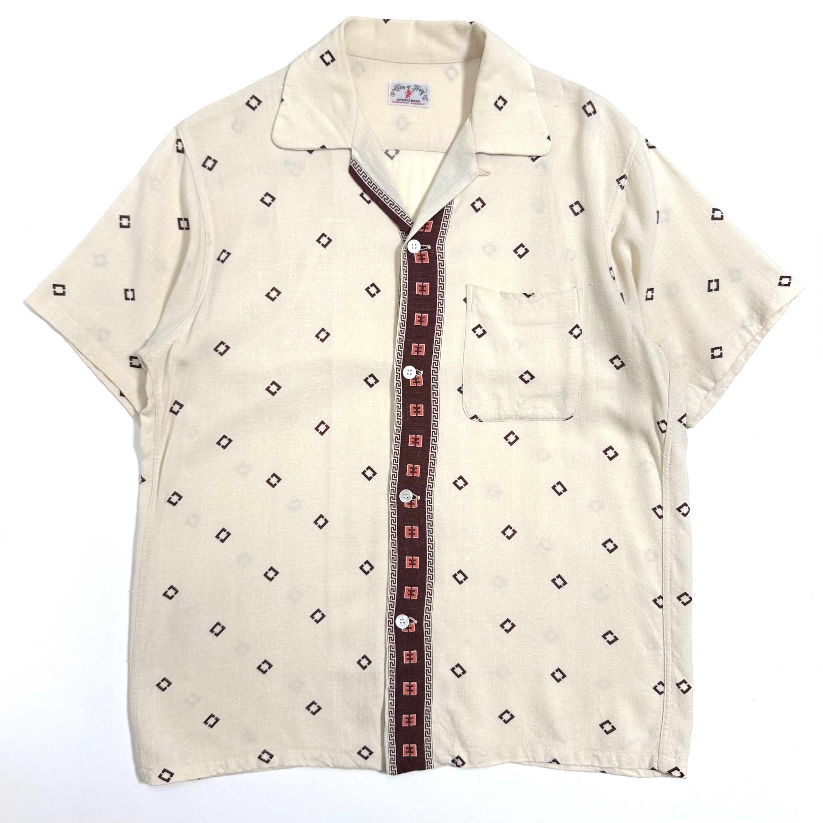 50s ヴィンテージ レーヨンシャツ ホワイト S/S 50s レーヨンシャツ 白 ホワイト : 福生古着屋 SPACE OF TIME