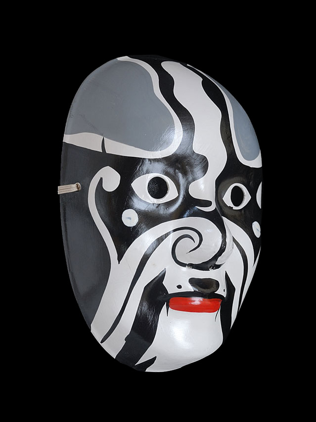 中国・京劇面譜 黒 グレー | upacaraうぱちゃら