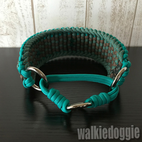 完成品・即発送可】パラコード幅広ハーフチョーク首輪#499 28cm-35cm