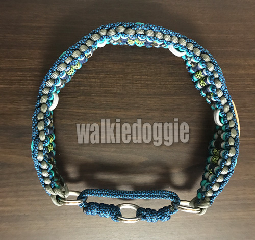 パラコード幅広ダイヤ首輪#454 ハーフチョーク 大型犬・超大型犬向き