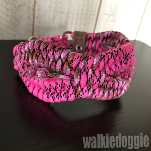 ご予約品＊ パラコードお揃い首輪＋リードセット - パラコード幅広首輪