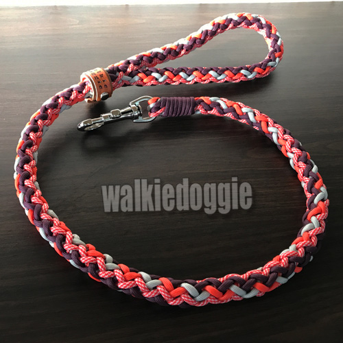 ご予約品＊ パラコード手編み極太リード#231 ナスカンLL - パラコード幅広首輪&リードのWalkie Doggie ウォーキードギー