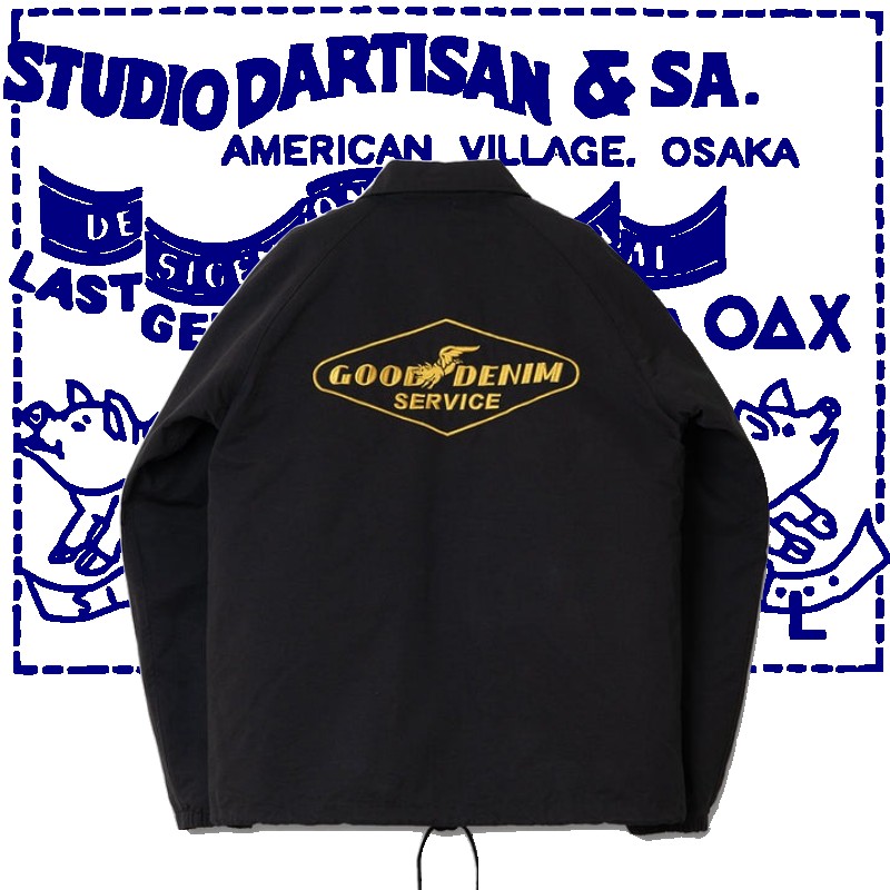 dws コーチジャケット STUDIO D'ARTISAN 4627 60/40クロス コーチジャケット BLACK | WENDY