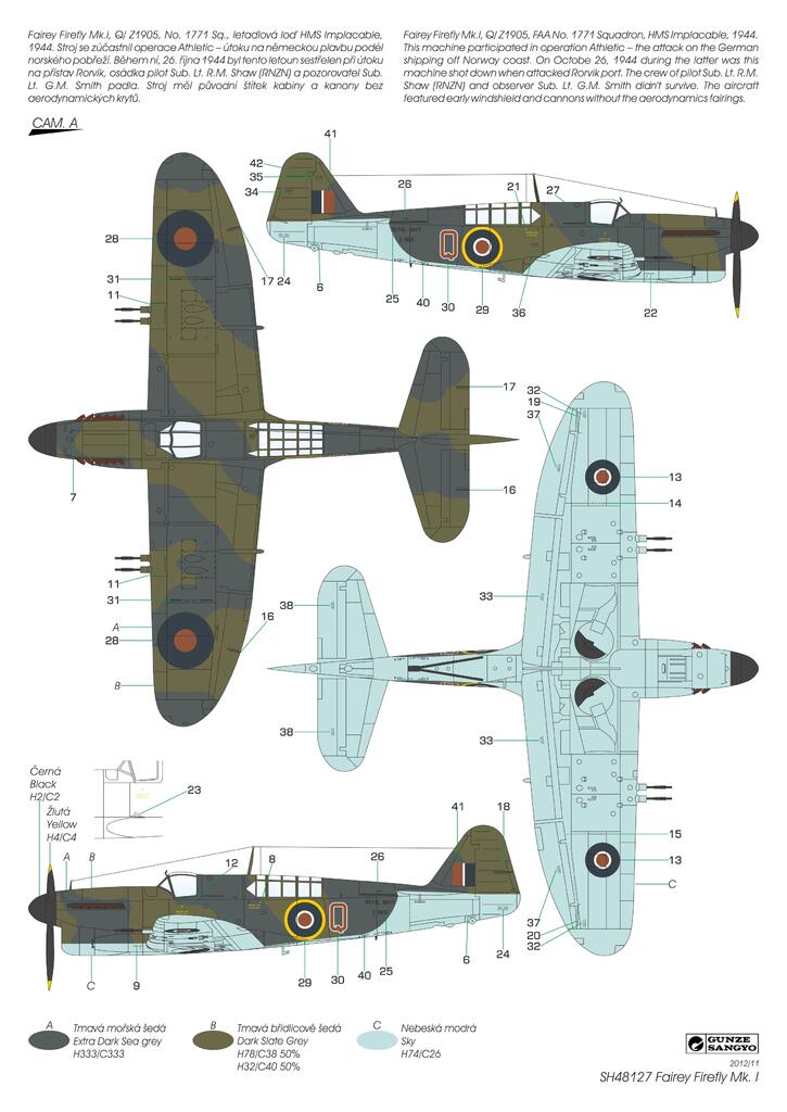 スペシャルホビー SH48127 1/48 フェアリー ファイアフライMk.Ⅰ本国艦隊 航空隊 | ホビーショップ ウイングレット